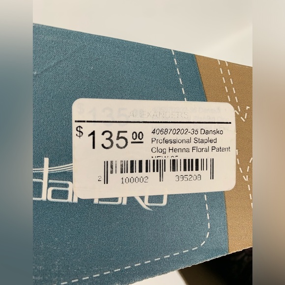 Dansko Black Henna Floral Patent Work Clogs Size 6US/ 35EU - Picture 6 of 7